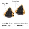 Antique Exaggerated Stainless Steel Earrings With Geometric Style And Electroplating Treatment For Women