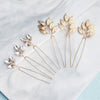 Antique Leaf Alloy Hairpin With Rhinestone Accents Elegant Bridal Headpiece For Women