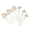 Antique Leaf Alloy Hairpin With Rhinestone Accents Elegant Bridal Headpiece For Women