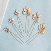 Antique Leaf Alloy Hairpin With Rhinestone Accents Elegant Bridal Headpiece For Women