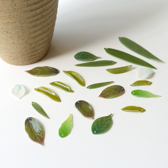 Antique Natural Style Leaf Pattern Epoxy Heat Shrinkable Pendant Jewelry Hairpin Accessories