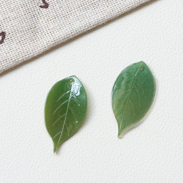 Antique Natural Style Leaf Pattern Epoxy Heat Shrinkable Pendant Jewelry Hairpin Accessories