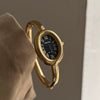 Antique Oval Mini Bathtub Golden Women's Quartz Wristwatch With Stainless Steel Buckle And Metal Case In Medieval Style