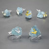 Antique S925 Sterling Silver 18K Gold Plated Natural Aquamarine Butterfly Ring And Stud Earrings With Electroplating For Women