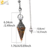 Antique Silver Tone Natural Crystal Tapered Pendant Necklace With Colorful Stone Resin Design Personality Jewelry