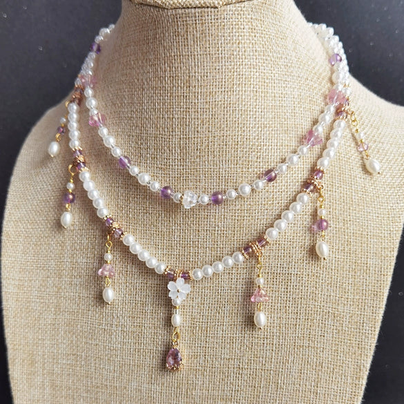 Antique Style Alloy Pearl Tassel Hair Wreath Necklace Inspired Simple Versatile Fairy Hair Accessory