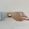 Antique Style Metal Square Women's Secondhand Small Fragrant Steel Band Watch