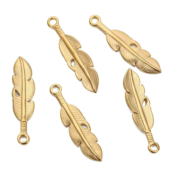 Antique Style Stainless Steel Round Feather Hair Accessories And Necklace Pendant Earrings Handmade With Electroplating