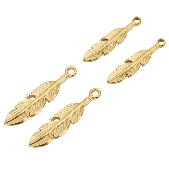 Antique Style Stainless Steel Round Feather Hair Accessories And Necklace Pendant Earrings Handmade With Electroplating