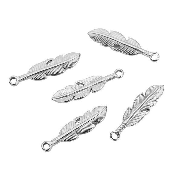 Antique Style Stainless Steel Round Feather Hair Accessories And Necklace Pendant Earrings Handmade With Electroplating