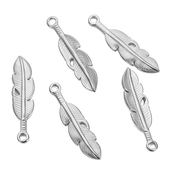 Antique Style Stainless Steel Round Feather Hair Accessories And Necklace Pendant Earrings Handmade With Electroplating