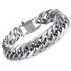 Antique Style Titanium Steel And Stainless Steel Cuban Chain Bracelet Or Necklace With Geometric Buckle Electroplated Unisex Jewelry
