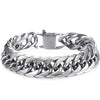 Antique Style Titanium Steel And Stainless Steel Cuban Chain Bracelet Or Necklace With Geometric Buckle Electroplated Unisex Jewelry