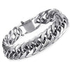 Antique Style Titanium Steel And Stainless Steel Cuban Chain Bracelet Or Necklace With Geometric Buckle Electroplated Unisex Jewelry