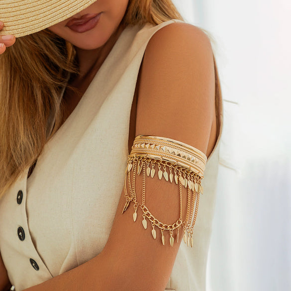 Arm Chain Jewelry Metal Iron Aluminum Chain Alloy Tassel Retro Western Cowboy Style Electroplating