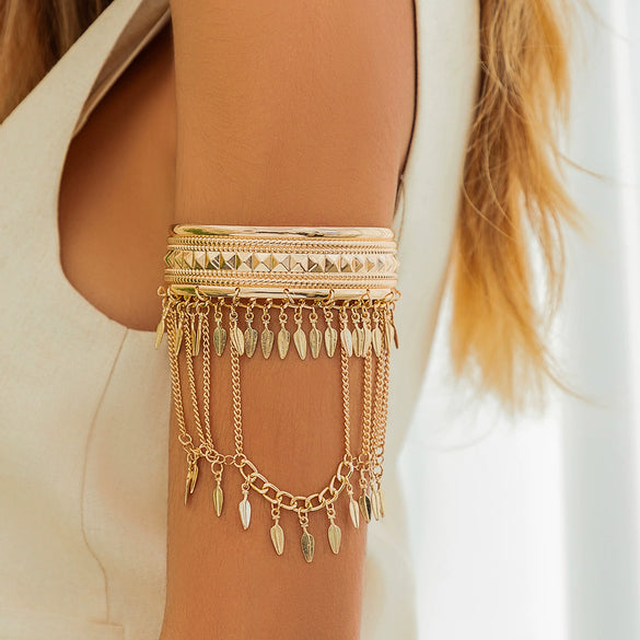 Arm Chain Jewelry Metal Iron Aluminum Chain Alloy Tassel Retro Western Cowboy Style Electroplating