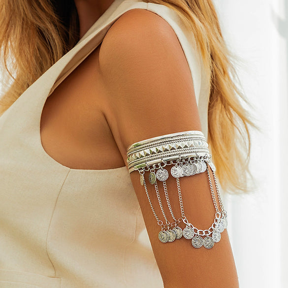 Arm Chain Jewelry Metal Iron Aluminum Chain Alloy Tassel Retro Western Cowboy Style Electroplating