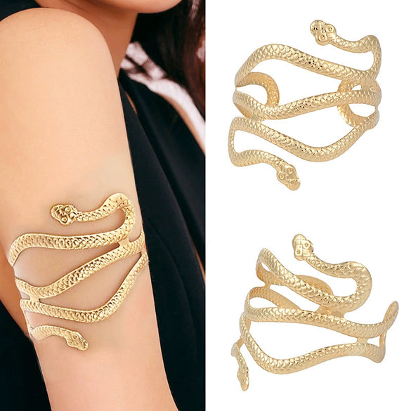 Arm Ring Bracelet Iron Snakeshaped Geometric Electroplated