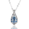 Aromatherapy Ball Necklace Drop Shaped Volcanic Stone Copper Heart Pattern Retro Style Box Chain Electroplated