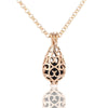 Aromatherapy Ball Necklace Drop Shaped Volcanic Stone Copper Heart Pattern Retro Style Box Chain Electroplated