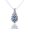 Aromatherapy Ball Necklace Drop Shaped Volcanic Stone Copper Heart Pattern Retro Style Box Chain Electroplated