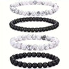 Aromatherapy Bracelet Set Volcanic Stone Agate Geometric Handmade Unisex