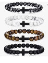 Aromatherapy Bracelet Set Volcanic Stone Agate Geometric Handmade Unisex