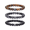 Aromatherapy Bracelet Set Volcanic Stone Agate Geometric Handmade Unisex