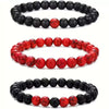 Aromatherapy Bracelet Set Volcanic Stone Agate Geometric Handmade Unisex
