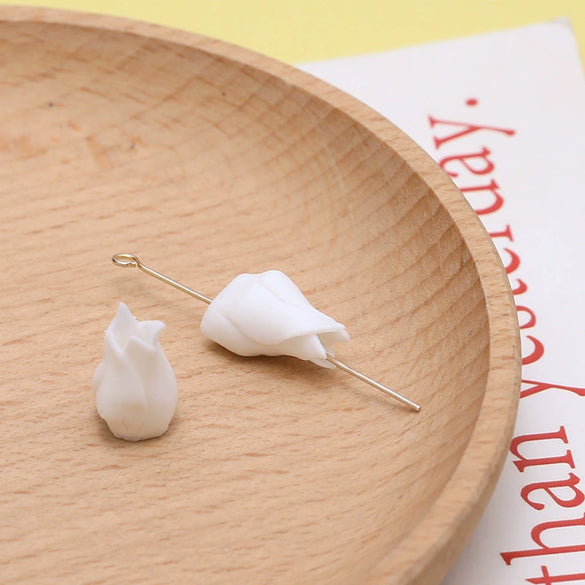 Artificial Ceramic Flower Perforated Beaded Handmade Earrings Hairpin Phone Case Accessories