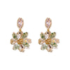 Artificial Crystal Flower Earrings Set With Pearls For Women