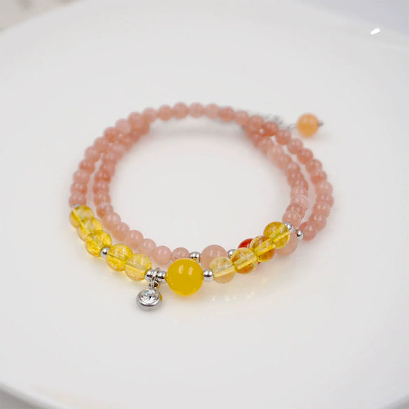 Artificial Crystal Retro Geometric Doublecircle Handmade Bracelet For Women