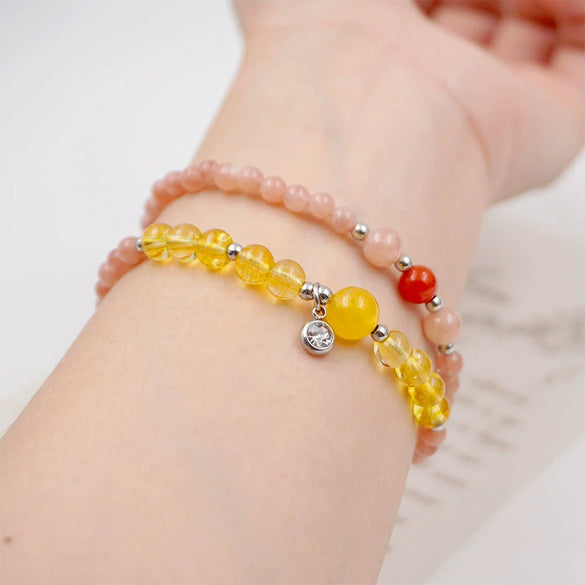 Artificial Crystal Retro Geometric Doublecircle Handmade Bracelet For Women