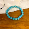 Artificial Turquoise Beaded Elastic Handmade Bracelet For Women With Geometric Shape In Retro Style From Mixed Materials