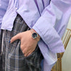 Artistic Alloy Metal Chain Watch For Female Middle School Students Round Dial Retro Style