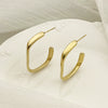 Artistic Retro Geometric Stainless Steel Square Twisted Electroplated Earrings