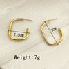 Artistic Retro Geometric Stainless Steel Square Twisted Electroplated Earrings