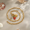 Artistic Retro Simple Women's Fruit Strawberry Conch Stainless Steel Necklace With Electroplating