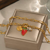 Artistic Retro Simple Women's Fruit Strawberry Conch Stainless Steel Necklace With Electroplating