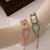 Artistic Retro Tarot Copper Necklace And Bracelet With Electroplating