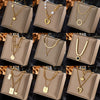 Asymmetric Chain Love Pearl Pendant Stainless Steel And Titanium Steel Multi Layer Stacked Necklace With Electroplating For Women
