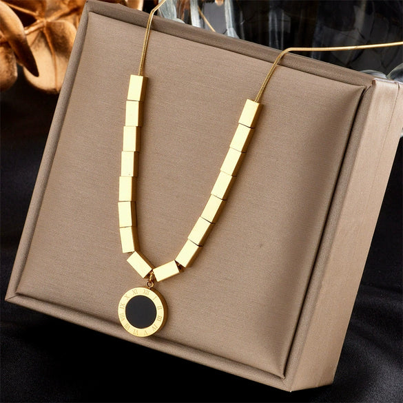 Asymmetric Chain Love Pearl Pendant Stainless Steel And Titanium Steel Multi Layer Stacked Necklace With Electroplating For Women