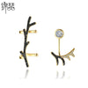 Asymmetric Copper Antler Earrings With Zircon Accents Animal Zodiac Inspired Fashion Jewelry For Women Wholesale
