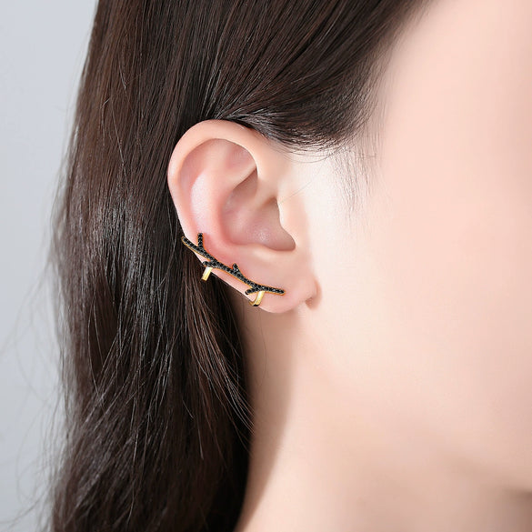 Asymmetric Copper Antler Earrings With Zircon Accents Animal Zodiac Inspired Fashion Jewelry For Women Wholesale
