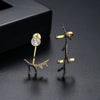 Asymmetric Copper Antler Earrings With Zircon Accents Animal Zodiac Inspired Fashion Jewelry For Women Wholesale