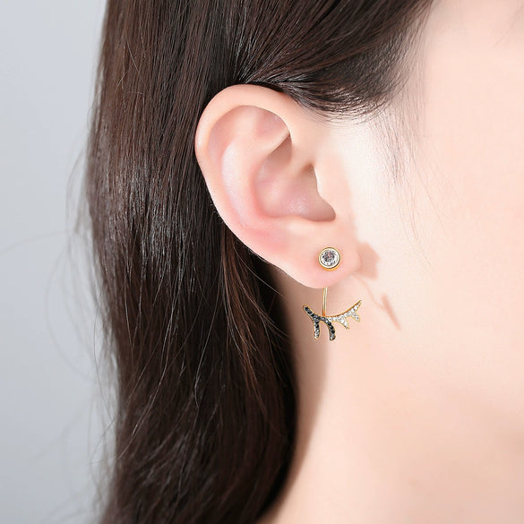 Asymmetric Copper Antler Earrings With Zircon Accents Animal Zodiac Inspired Fashion Jewelry For Women Wholesale