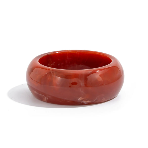 Asymmetrical Acrylic And Resin Bracelet With Geometric Style And Glue Technique