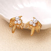 Asymmetrical Feather Women's Earrings 316L Stainless Steel 18K Goldplated
