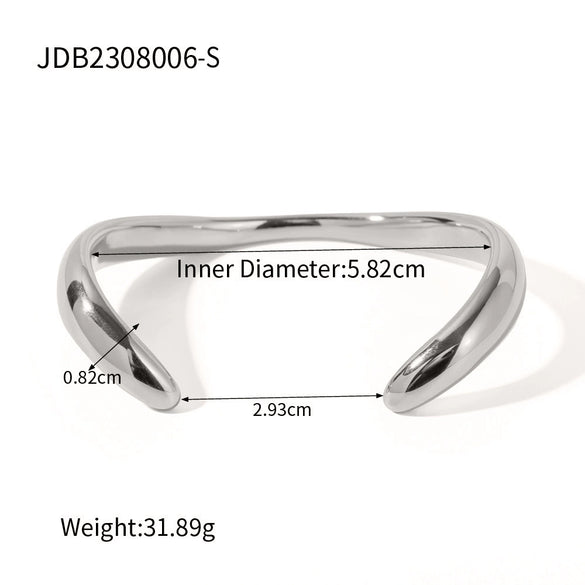 Asymmetrical Geometric Original Design Electroplated Stainless Steel Bracelet