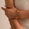 Asymmetrical Geometric Original Design Electroplated Stainless Steel Bracelet